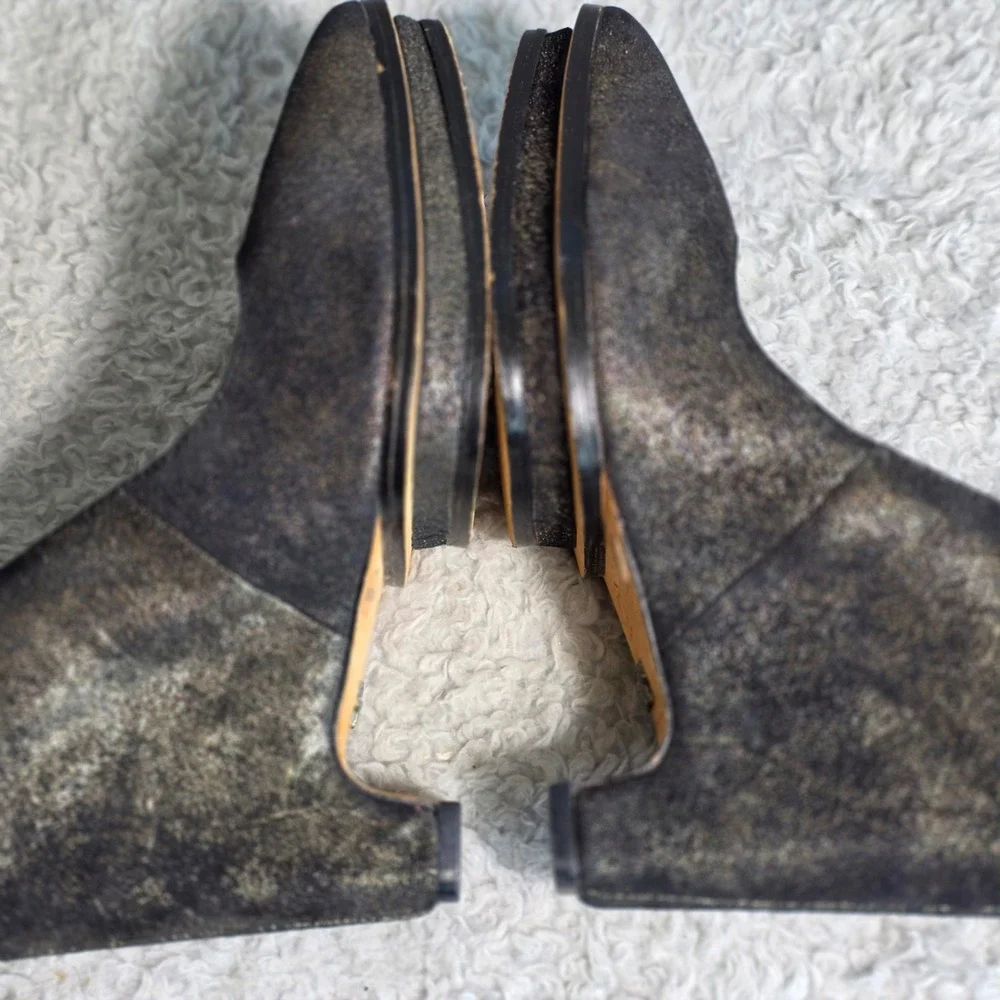 BCBGMAXAZRIA Black Metallic Architectural Platform‎ Wedge Heels Shoes 9 EU 39